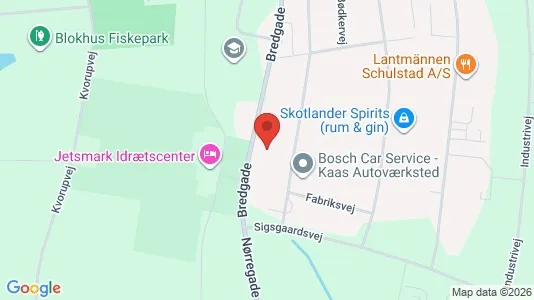 Erhvervsgrunde til salg i Pandrup - kort over placeringen
