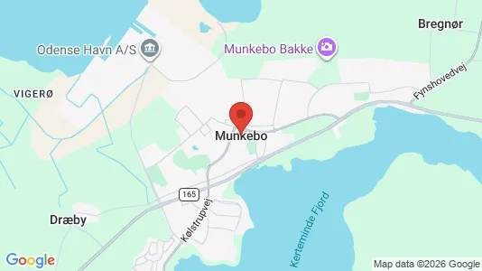 Butikslokaler til salg i Munkebo - kort over placeringen