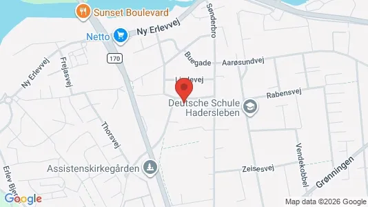 Boligudlejningsejendomme til salg i Haderslev - kort over placeringen