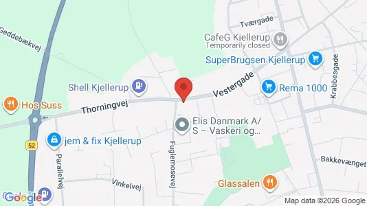Kontorlokaler til salg i Kjellerup - kort over placeringen