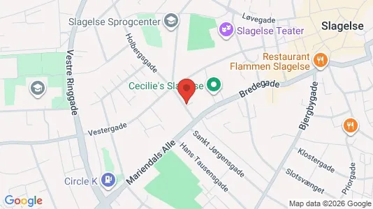 Boligudlejningsejendomme til salg i Slagelse - kort over placeringen