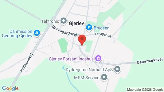 Boligudlejningsejendomme til salg i Gjerlev J - kort over placeringen