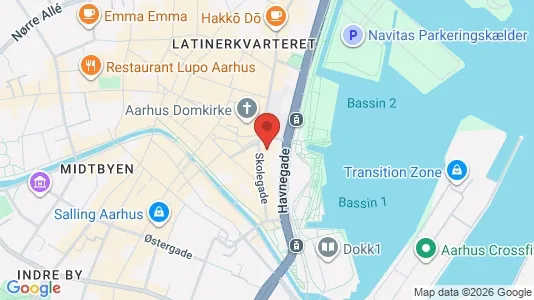 Erhvervslejemål til salg i Århus C - kort over placeringen