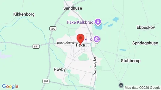 Erhvervsgrunde til salg i Faxe - kort over placeringen