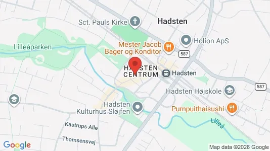 Boligudlejningsejendomme til salg i Hadsten - kort over placeringen