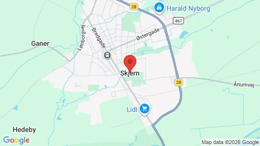 Erhvervsgrunde til salg i Skjern - kort over placeringen