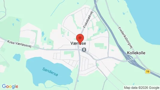 Butikslokaler til salg i Værløse - kort over placeringen