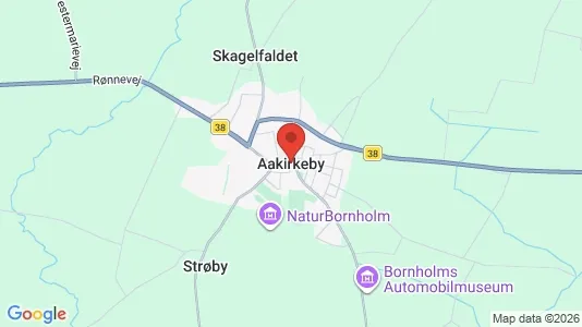 Erhvervslejemål til salg i Aakirkeby - kort over placeringen