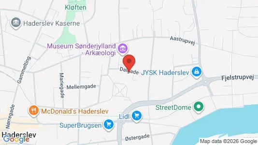 Boligudlejningsejendomme til salg i Haderslev - kort over placeringen