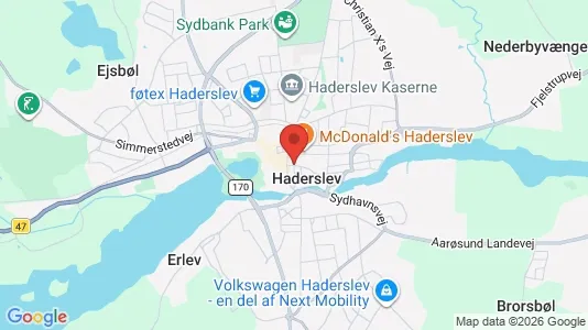 Restaurantlokaler til salg i Haderslev - kort over placeringen