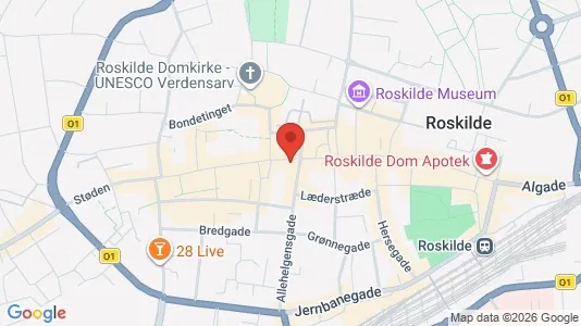 Erhvervslejemål til salg i Roskilde - kort over placeringen