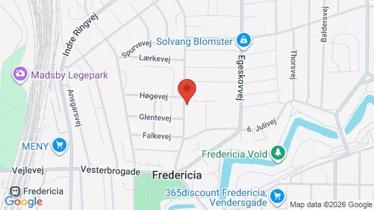 Boligudlejningsejendomme til salg i Fredericia - kort over placeringen