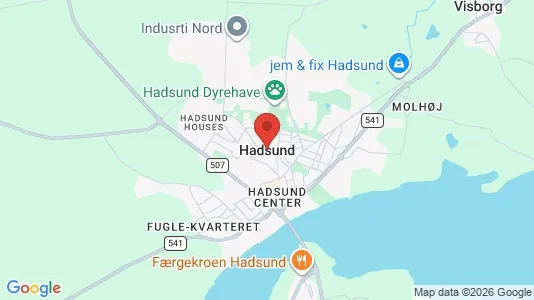 Boligudlejningsejendomme til salg i Hadsund - kort over placeringen