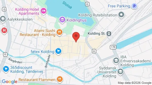 Boligudlejningsejendomme til salg i Kolding - kort over placeringen