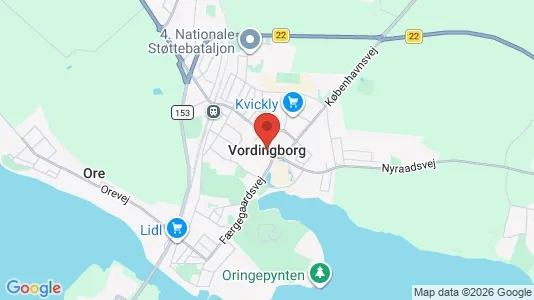 Hoteller til salg i Vordingborg - kort over placeringen