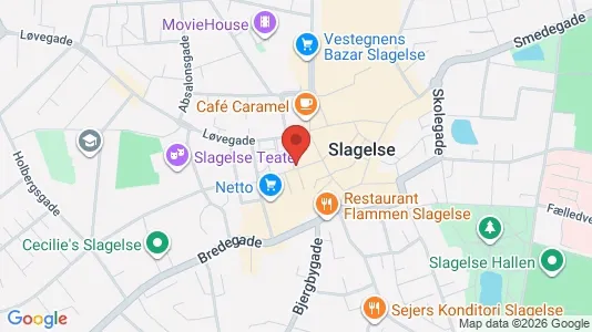 Boligudlejningsejendomme til salg i Slagelse - kort over placeringen