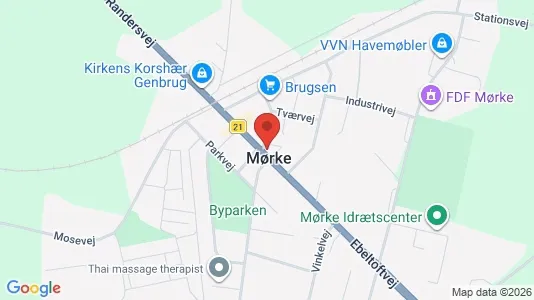 Boligudlejningsejendomme til salg i Mørke - kort over placeringen