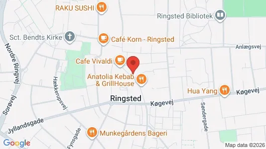 Erhvervslejemål til salg i Ringsted - kort over placeringen
