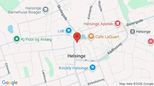Erhvervslejemål til salg i Helsinge - kort over placeringen