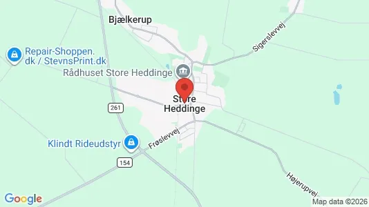 Butikslokaler til salg i Store Heddinge - kort over placeringen