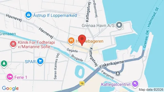 Boligudlejningsejendomme til salg i Grenaa - kort over placeringen