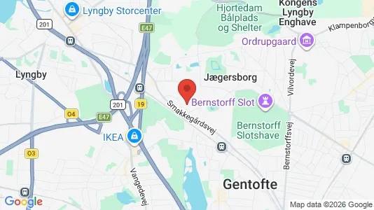 Butikslokaler til salg i Gentofte - kort over placeringen