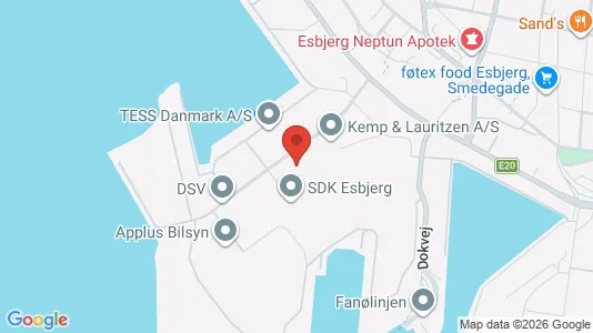 Lagerlokaler til salg i Esbjerg Centrum - kort over placeringen