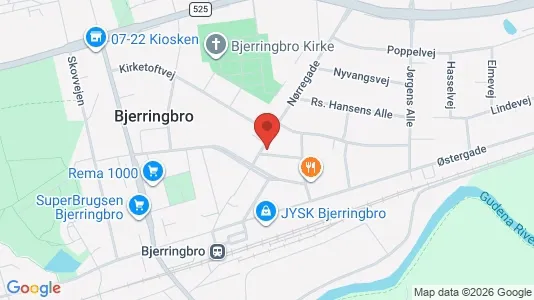 Erhvervslejemål til salg i Bjerringbro - kort over placeringen