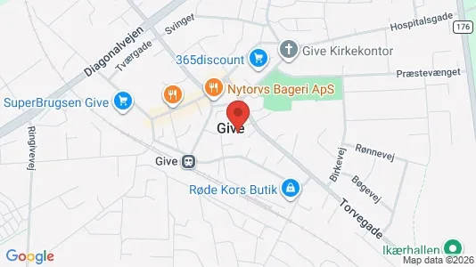 Erhvervslejemål til salg i Give - kort over placeringen