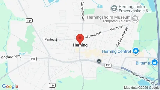 Hoteller til salg i Herning - kort over placeringen